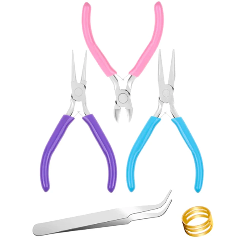 

Набор ювелирных плоскогубцев, 5 шт., инструменты для изготовления ювелирных изделий, Набор плоскогубцев для самостоятельного изготовления бисероплетения