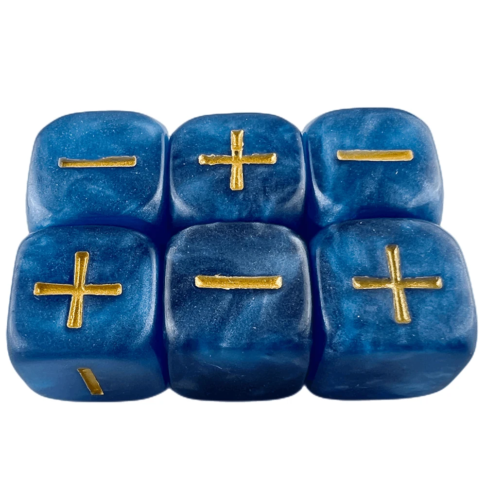 4PCS 16mm Fate Dice for Board Game +,- Mable Effect with Gold Ink Tabletop Game Desk Game Role Playing game dice,dice set