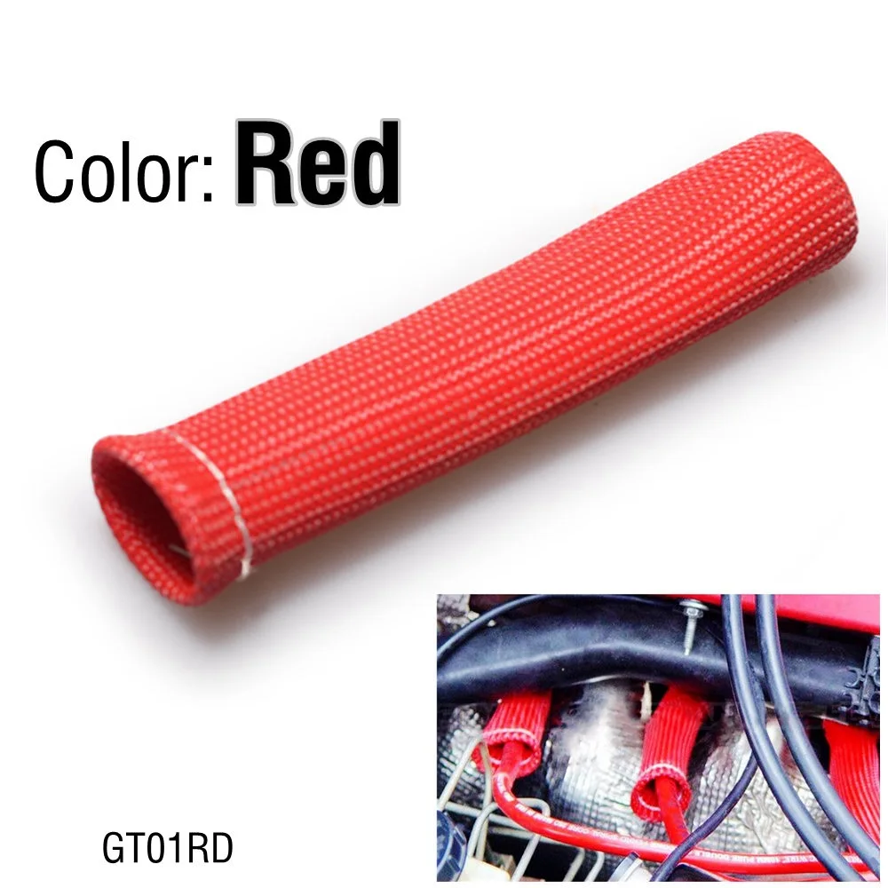 HUB sports 1PCS Titanium Vulcan Lava Heat Shield Protector Sleeve Spark Plug Wire Boots HU-GT01