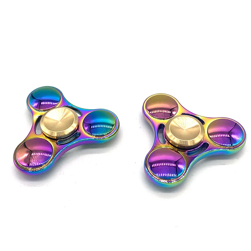 Rainbow Fidget Spinner Toys Metal UFO Small Handheld  Finger Spinners Gift for Kids Adults Spinning Top Focus Desk  Fingertip