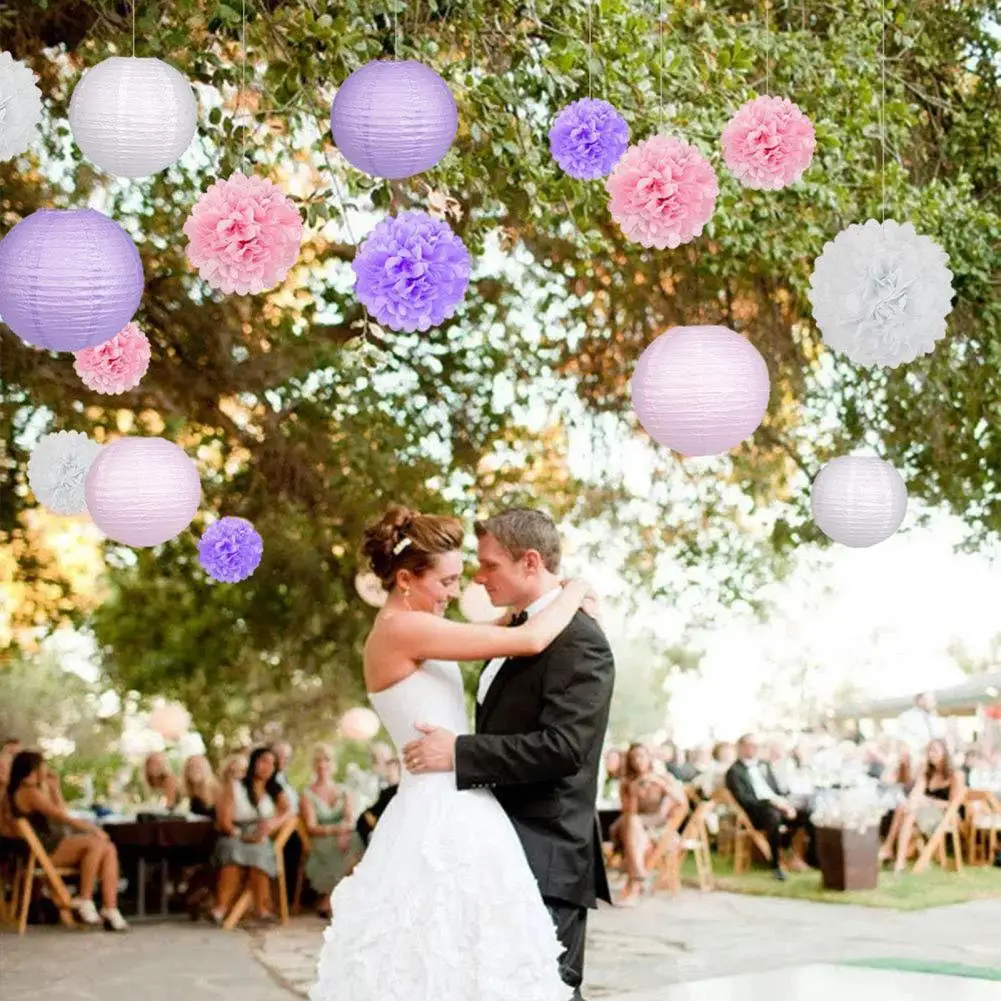 

Wall Decorations Chic Easy Party Decor Paper Lanterns Tissue Pom Poms Flower Balls for Weddings Birthdays Showers Graduations