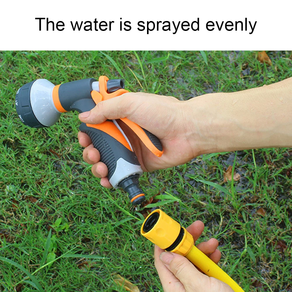 Hand-held Lawn Spray Watering 8 Spray Modes Hose Sprinkle Nozzle High Pressure Water Gun Multifunction For Garden Washing Car