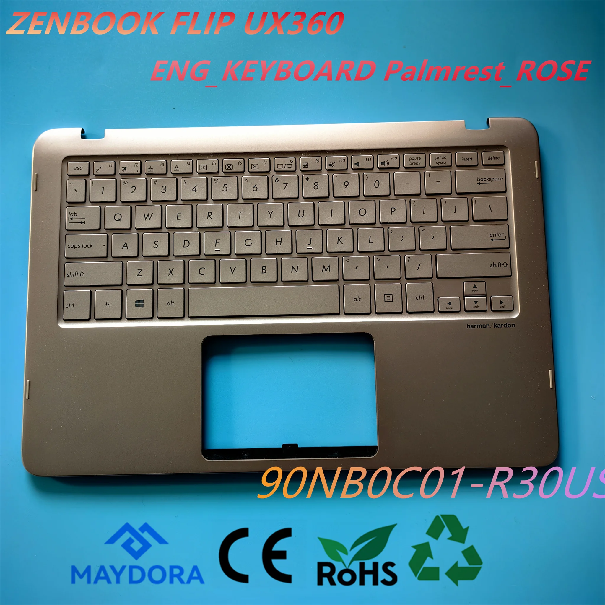 

US Backlight keyboard Palmrest Assembly for ASUS ZENBOOK UX360U UX360UA UX360C UX360CA UX360UAK UX360CAK Q324UA w/ Speaker ROSE