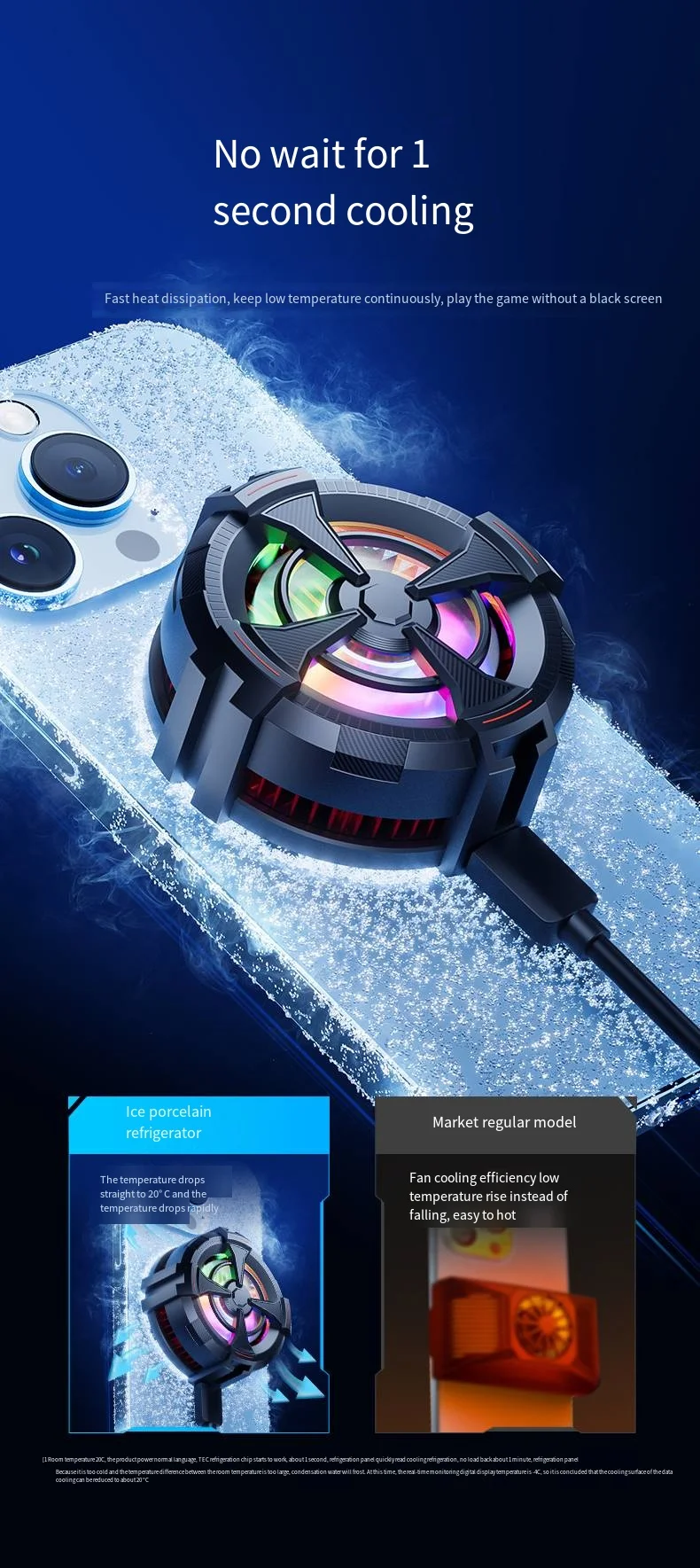 AL-12 2in1 Magnetic Phone Gaming Cooler description image 5