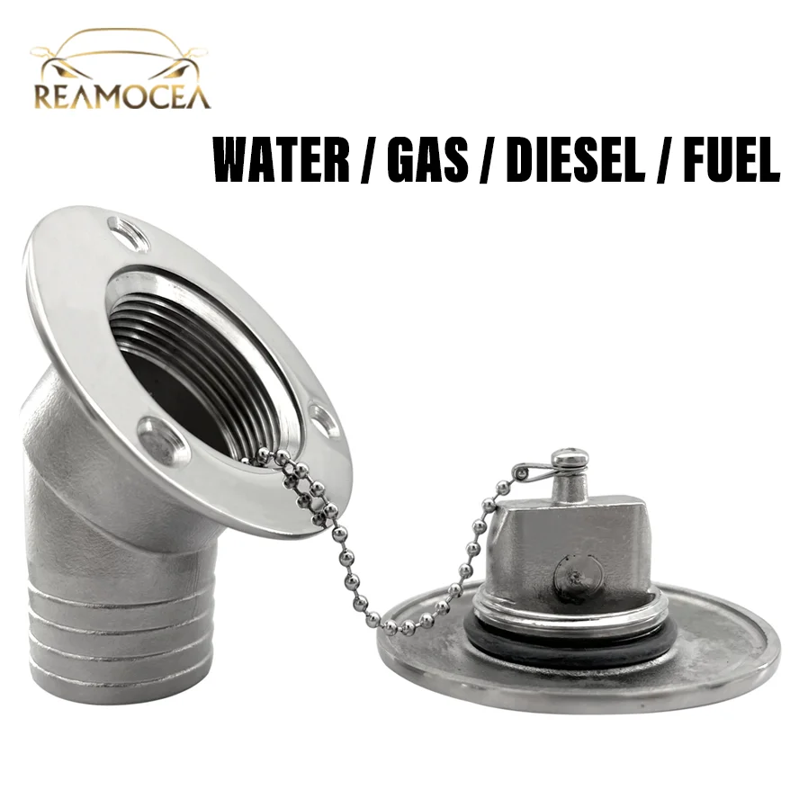 Reamocea45DegreeStainlessSteel316DeckFillerCapGASDIESELFUEL