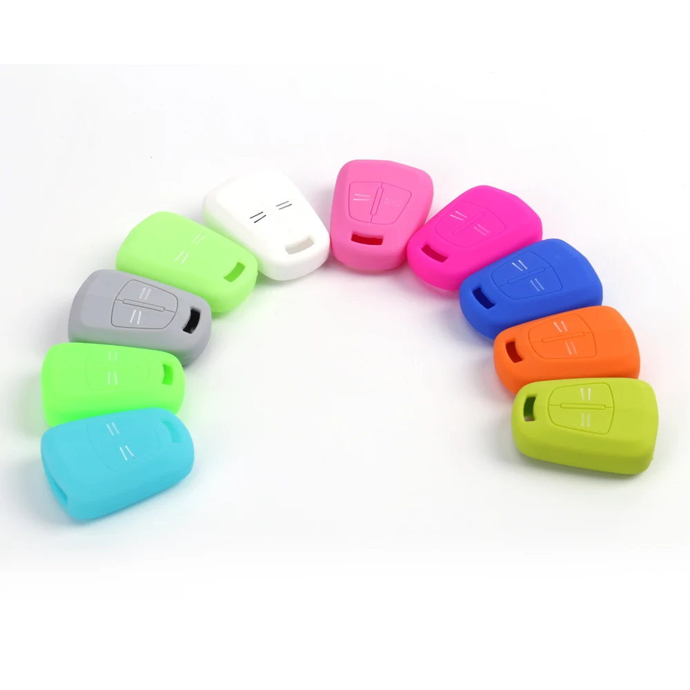 1Pc New Car Key Case Auto Cover Silicone For Opel Vauxhall Corsa Agila Meriva 2 Button Styling 13 Colors Accessories Shell Parts key case key case cover car key shell