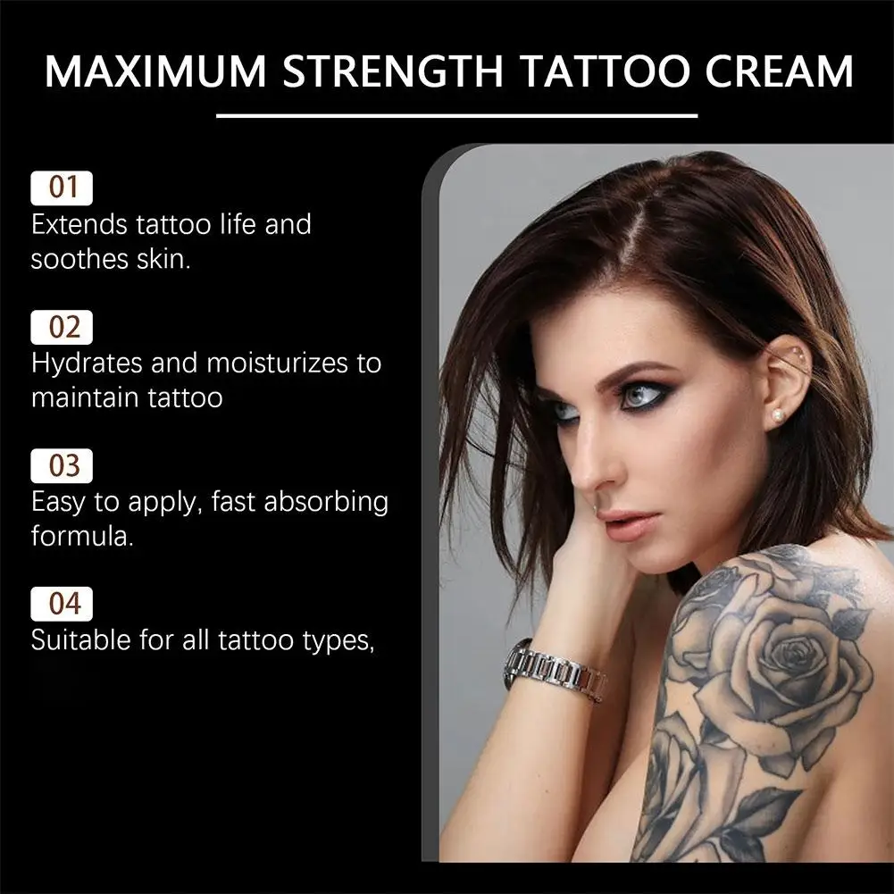 Crema per Tatuaggi a Massima Efficacia 20g, Gel Riparatore Post-Tatuaggio per la Cura della Pelle, Idratante, Anti-Cicatrice, Lenitivo, per la Preservazione del Colore - immagine 4