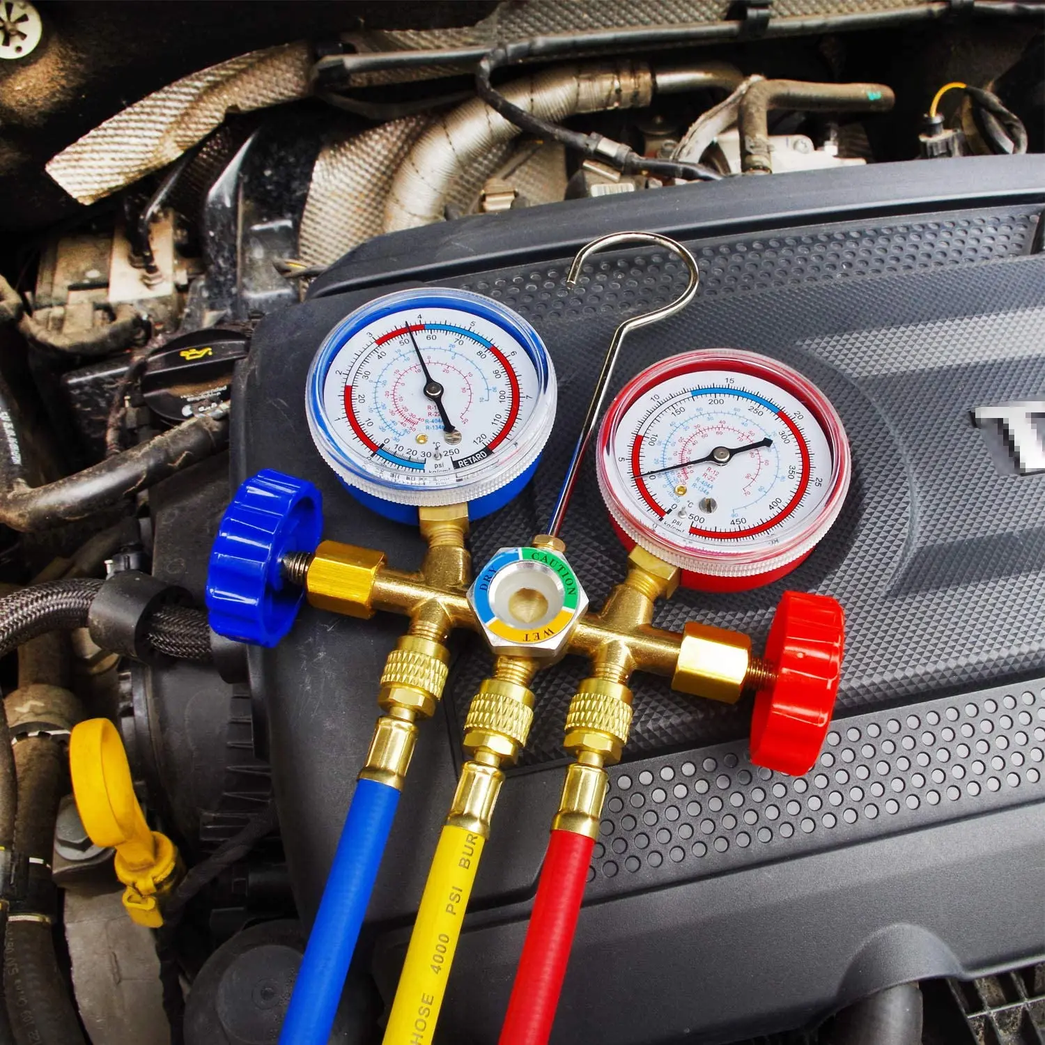 Manomètre Basse Haute Pression, Accessoires D'outils Hylique, Manomètre De Collecteur De Climatiseur, R22, R404A, R134A, R410A, 2 Pièces