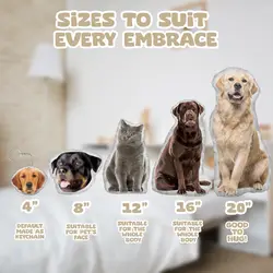 Personalized Pet Photo Cushion - Customizable Picture Pillow for Cats and Dogs Home Decor (With white edge)