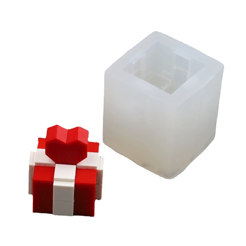 

Building Blocks Mold Heart Gift Box Silicone Fondnat Cake Mold