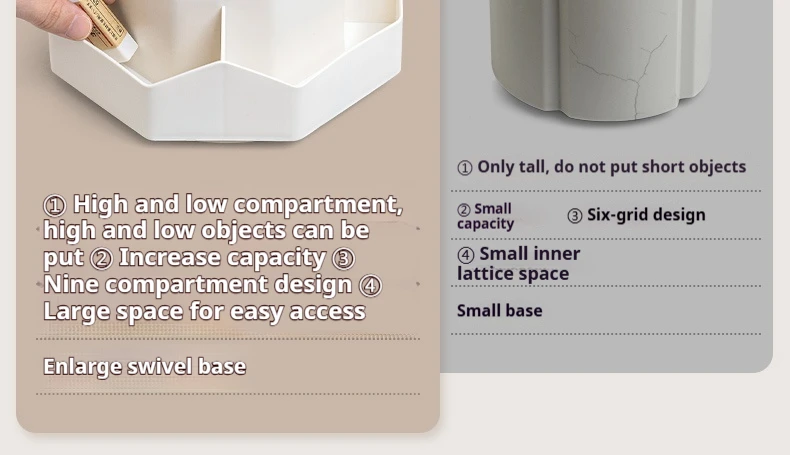 Rotating Pen Holder - Large Capacity Desktop Organizer | 360 Degree Rotation Resin Storage