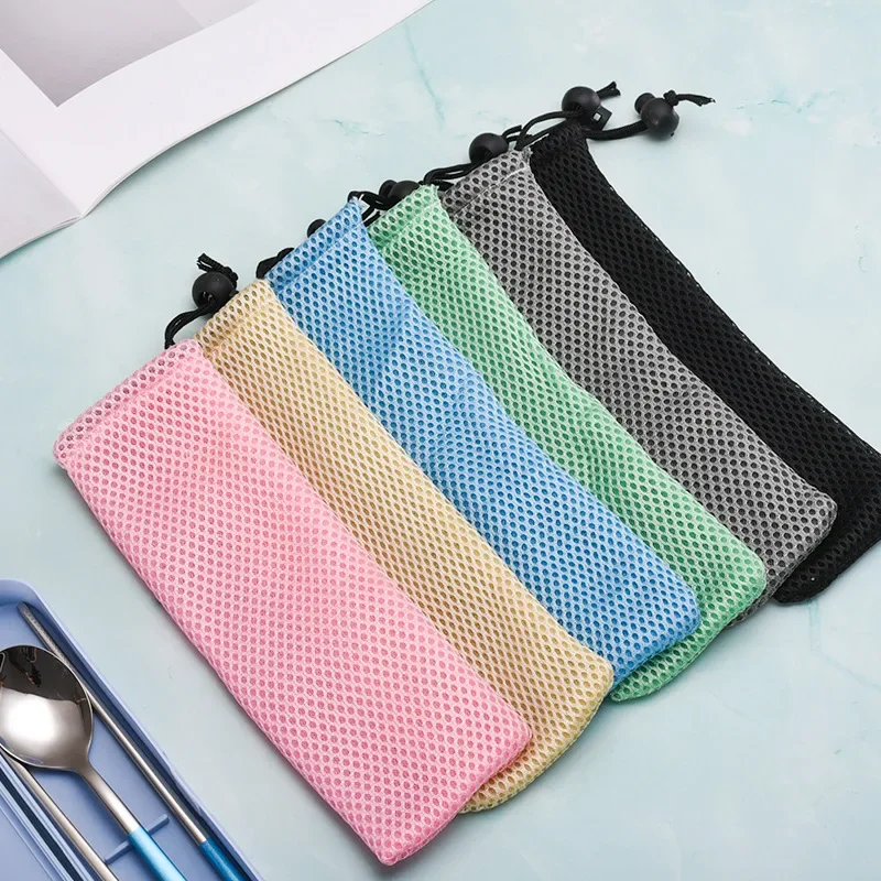 Cutlery Case Drawstring Bag Portable Tableware Bag Cotton Linen Travel Spoon Chopsticks Storage Household Dinnerware tableware storage bag
