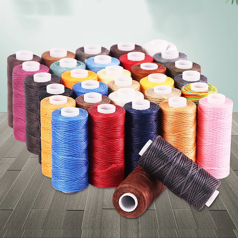50m 0.8mm Thickness Waxed Thread Leather Waxed Cord Flat Sewing Line DIY Handicraft Tool Hand Stitching Thread leather sewing thread,leather tool,leathercraft tools,leather tools,leather sewing tool set