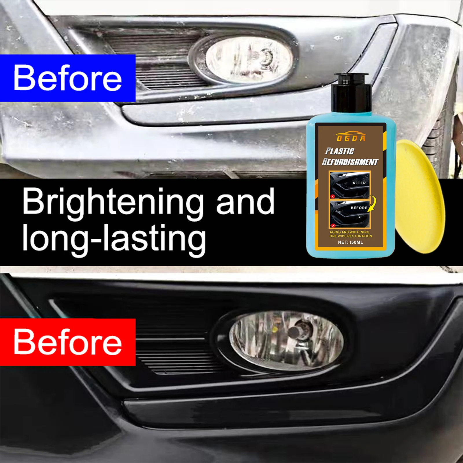 Car Plastic Restorer Coating Agent Auto Plastic Rubber Exterior Repair Clean Refresh Restoration Agent Black Shine Seal Brighten 4