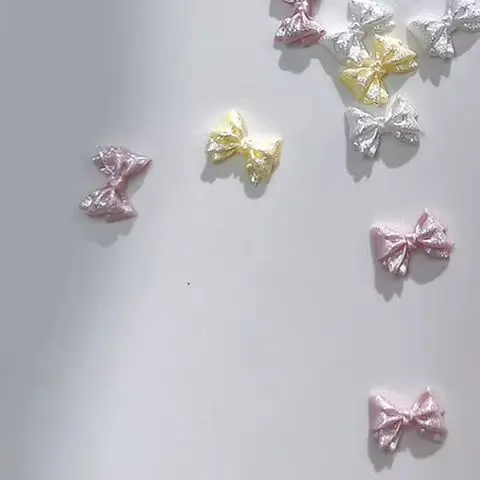 50PCS 진주 빛 3D 네일 아트 보우 참 손톱 장식 디자인 Kawaii 매니큐어..