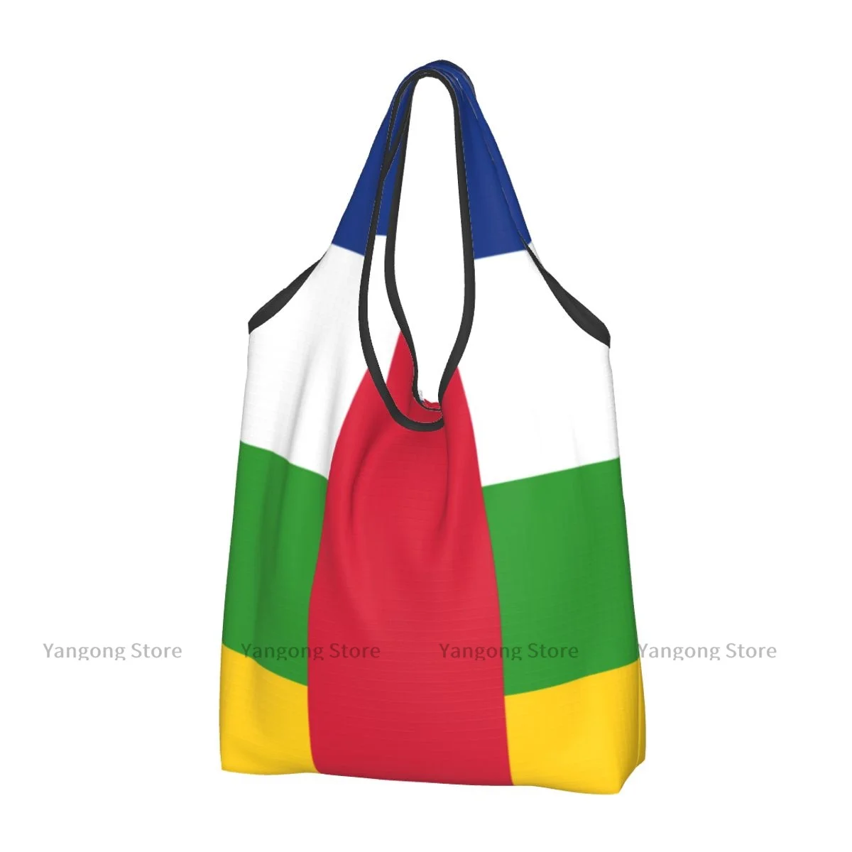 

Shopping Bag Flag Of The Central African Republic Eco-friendly Folding Reusable Portable Shoulder Handbag for Travel Grocery Bag