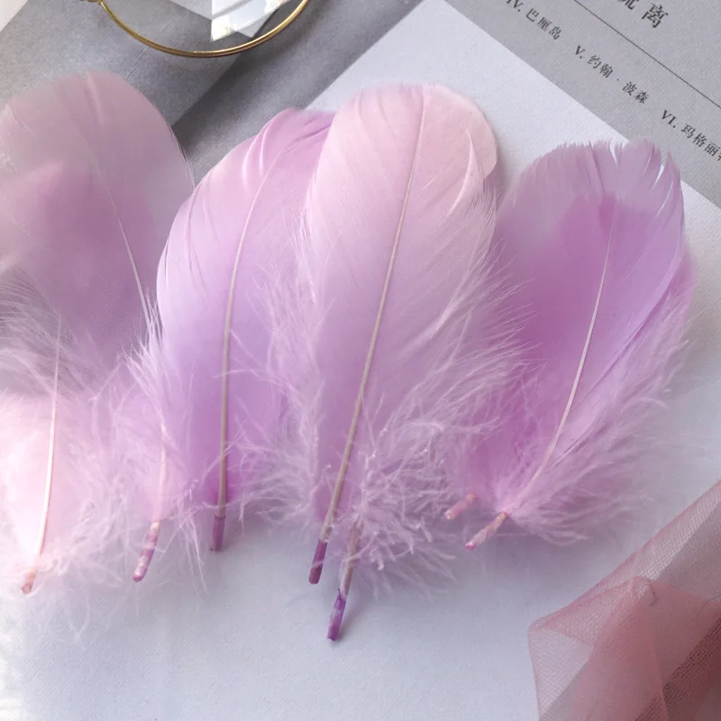 Natural Goose and Swan Feathers for Home Decor and Crafts - 100 Pieces