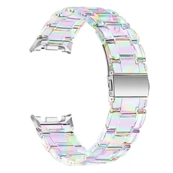 Premium Clear Resin Watch Strap - Elegant Bracelet Watchband Accessory - Galaxy 8Classic 46mm (Colorful)