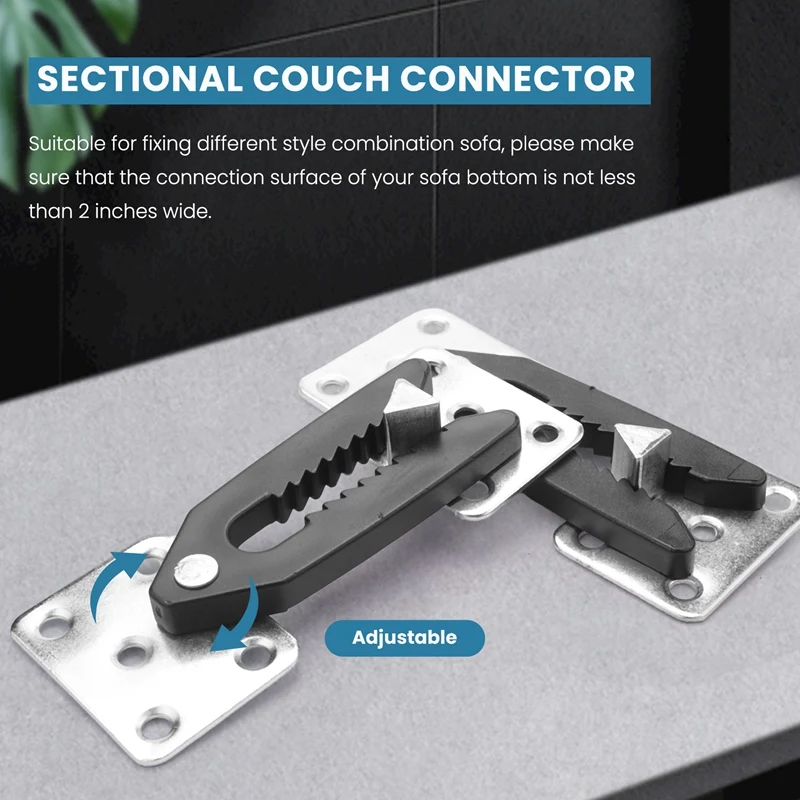 Sectional Couch Connector, 4 Pcs Metal Sofa Joint Snap Alligator Style Sectional Couch Connector