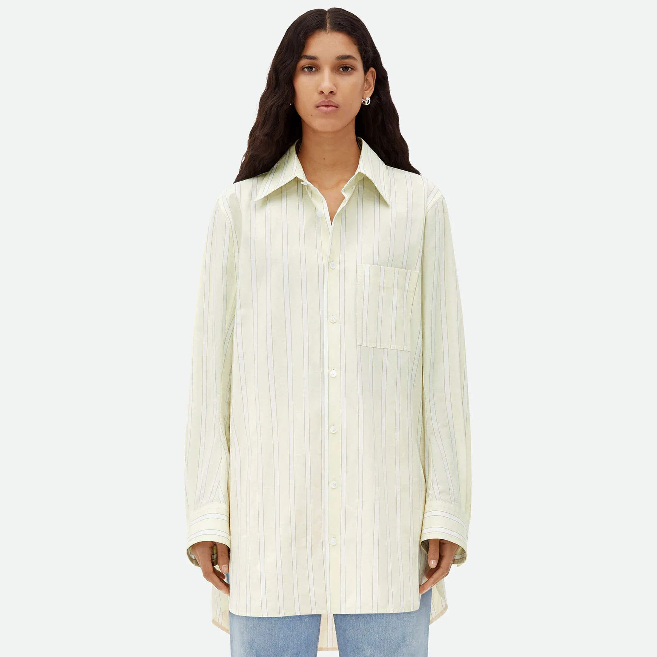 

Женская Однотонная рубашка NIGO из хлопка и льна с длинным рукавом и отложным воротником, свободная полосатая рубашка Ngvp # nigo7937 на весну и осень