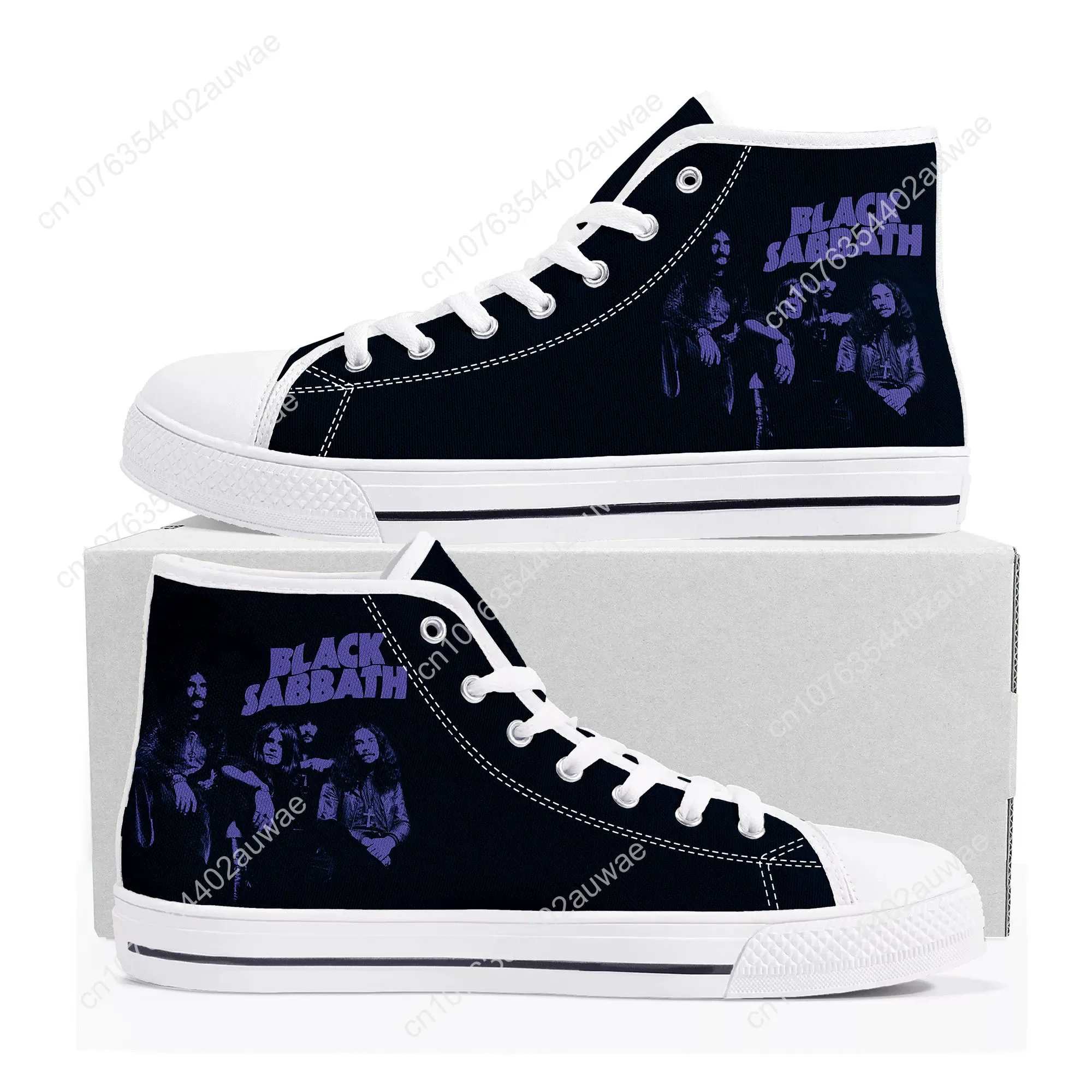 Black Heavy Metal Band Sabbath High Top High Quality Sneakers Men Women Teenager Canvas Sneaker Casual Couple Shoes Custom Shoes