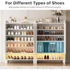 Shoe Cabinet with Mirrored Door, 7-Tier Shoe Storage Cabinet for Entryway, Freestanding Shoe Rack Cabinet with LED Light and Adj 4