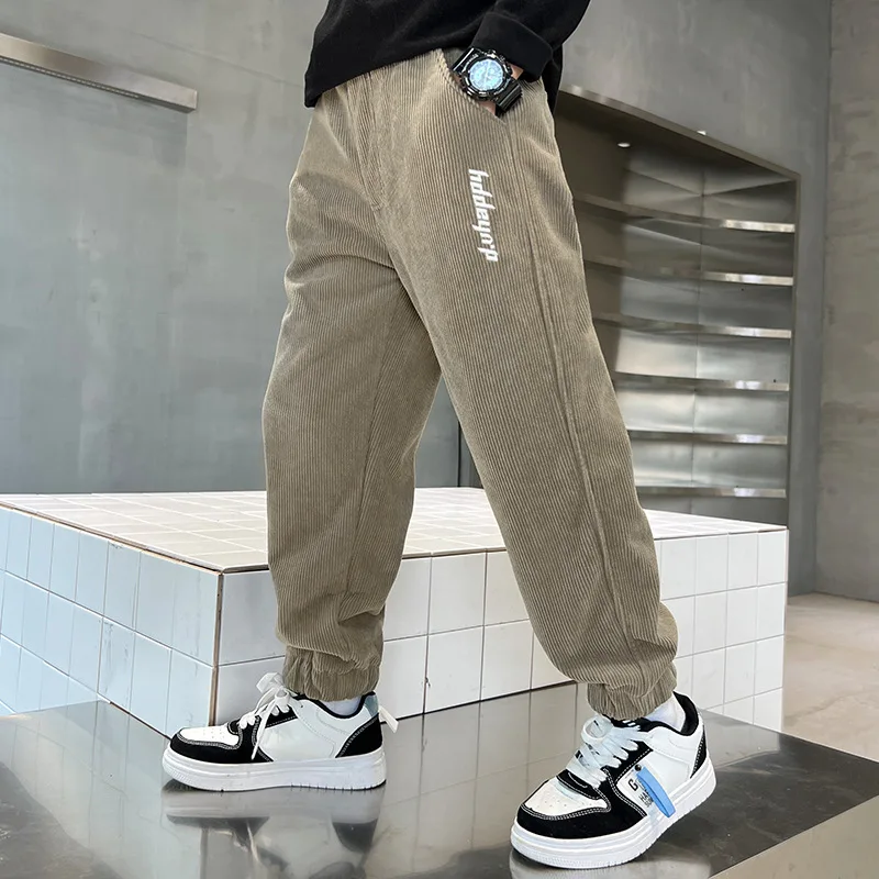 Boys Pants Spring Autumn Sweatpants for Kids Thicken Teenager School Joggers Children Sports Clothes 4-14years