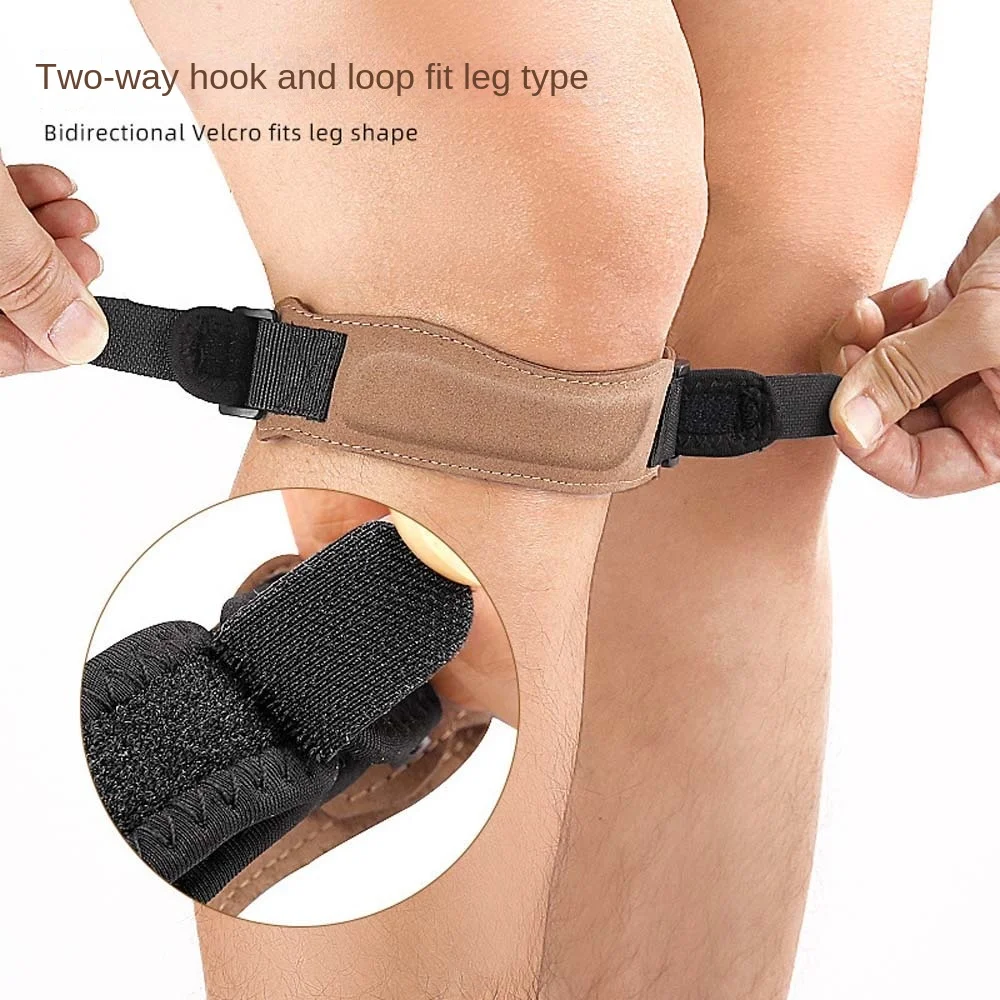 Ceinture de Genou Patella Marron Cuir Superfibre SBR ABS