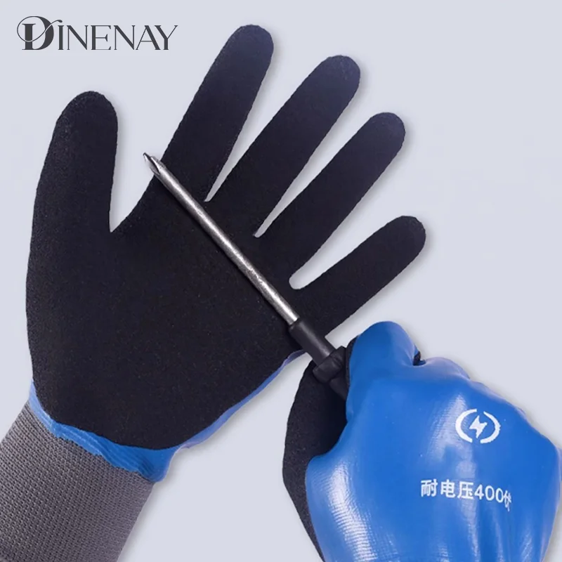 Insulating Gloves Anti-electricity Security Protection Gloves Rubber Electrician Work Non-slip Protection Insulated