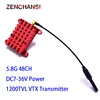 Long distance 5.8Ghz 1.2W 1.6W 2W FPV Wireless Transmitter 48CH With heat sink and fan Video AV Audio Sender for RC Plane 5