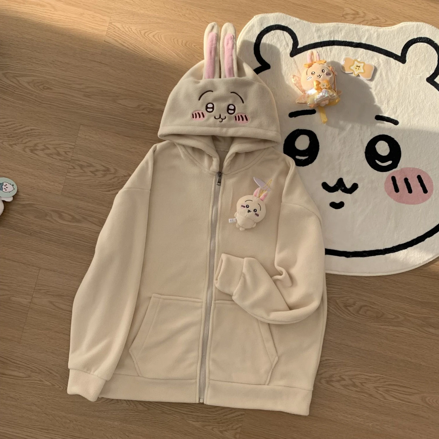 Streetwear Zipper Hoodie Y2K Womens Clothes Harajuku Gothic Kawaii Cute Embroidery Oversized Hooded Sweatshirt Jacket Coat 6