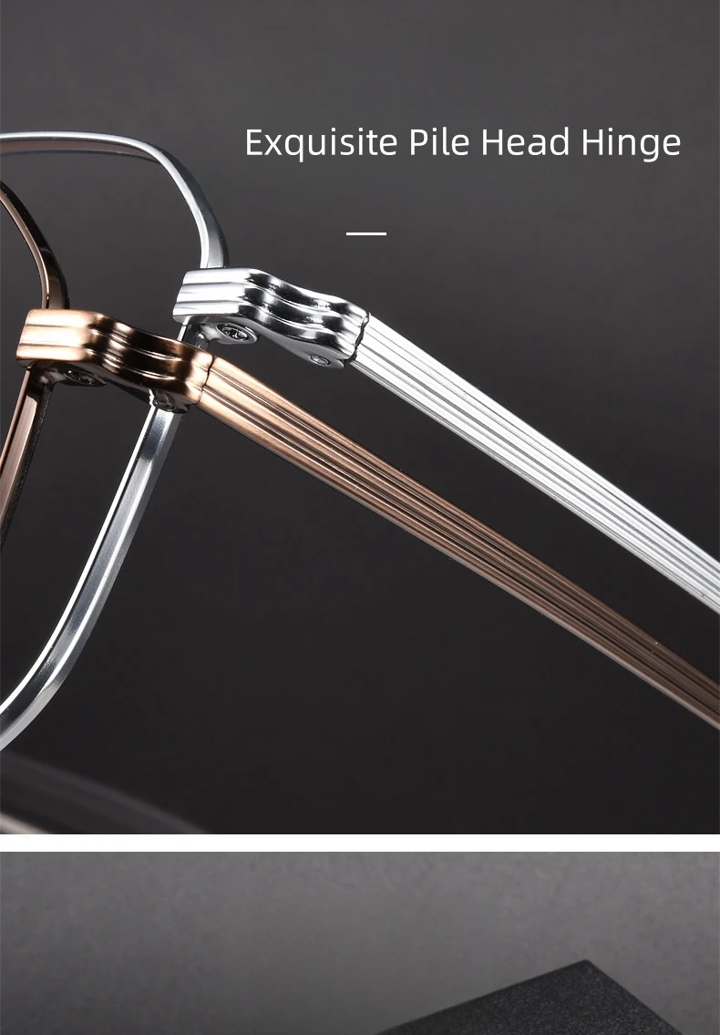 FIRADA Mode Doppel Strahl Gläser Vintage Luxus Reinem Titan Brillen Optische Verordnung Ewewear Rahmen Für Männer 0942-C – Detail 5