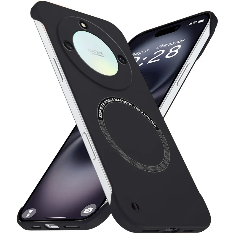Magnetic Slim Frameless Phone Case - Matte Anti-Scratch PC Cover, Borderless Shockproof Armor