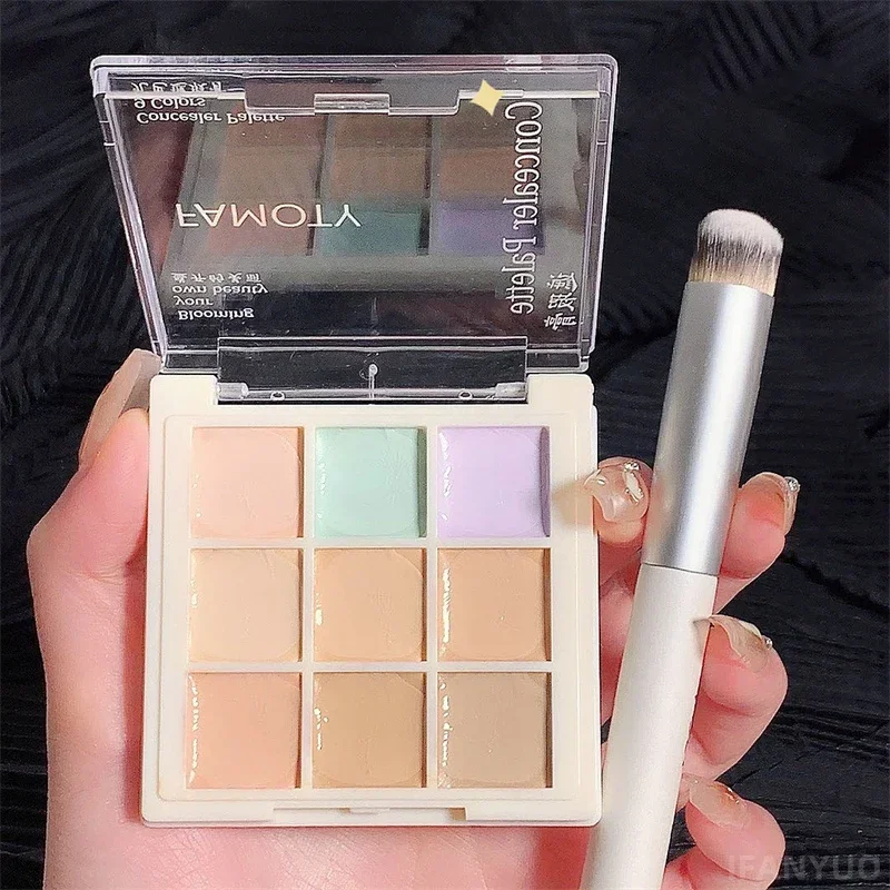 9Color Concealer Palette Full Coverage Concealer Cream Waterproof Covers Acne Mark Dark Circles Brighten Face Base Korean Makeup 3