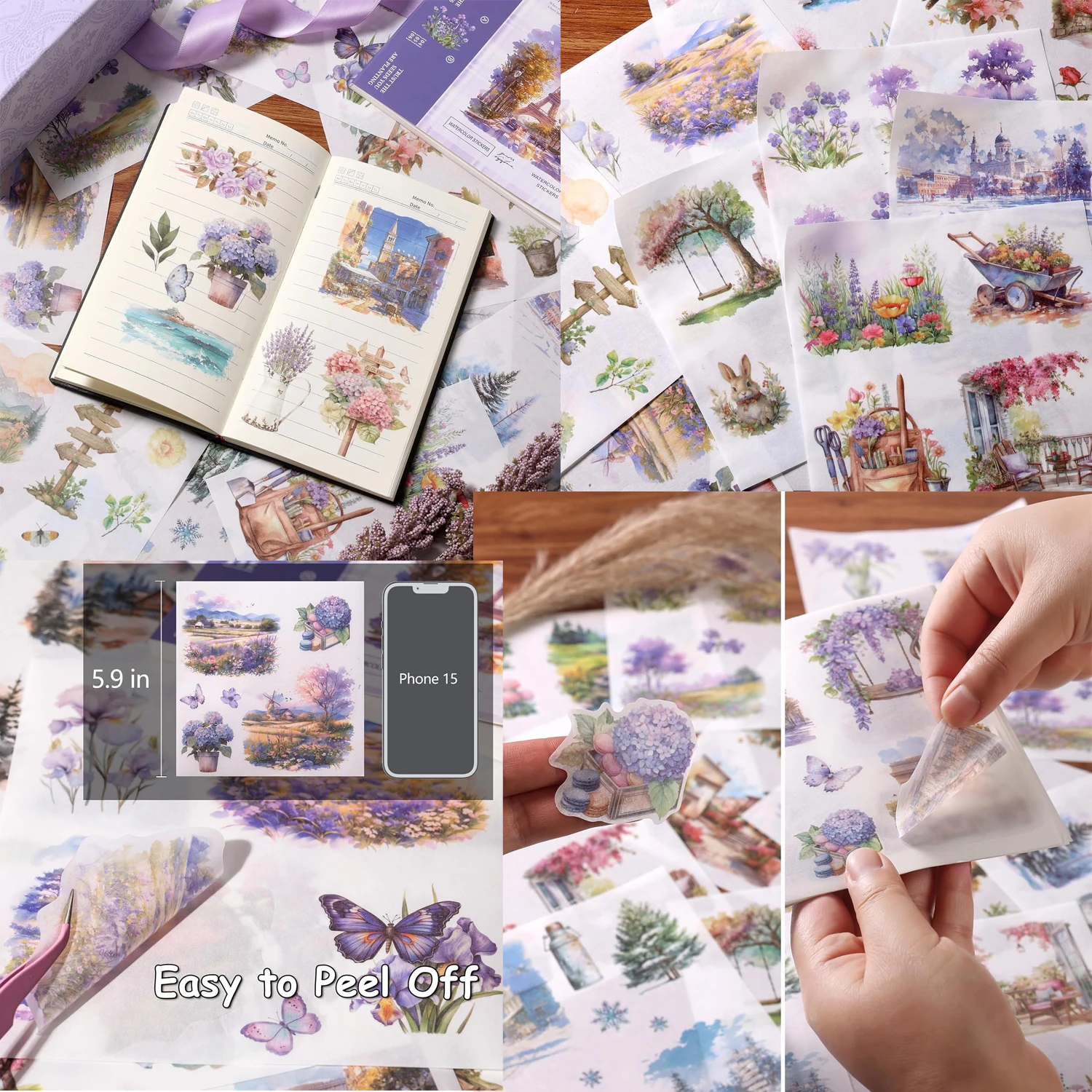 Scrapbook Supplies Sticker Book, 50 Sheets Journaling Stickers 3