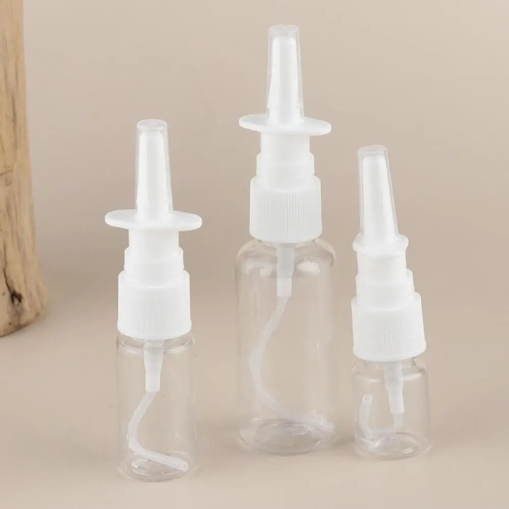 2Pcs 10ml/20ml/30ml White Empty Plastic Nasal Spray Bottles Pump Sprayer Mist Nose Spray Refillable Bottle For Medical Packaging