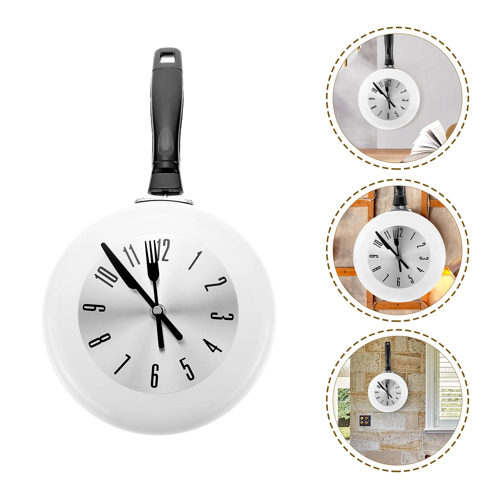 

1 Set Frying Pan Wall Mounted Clock Frying Pot Wall Hanging Clock No
