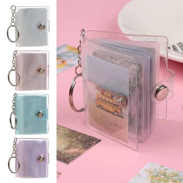 Mini porte-clés pendentif album photo à paillettes en PVC, autocollant  transparent, porte-clés pour carte de nom, nouveau support de mode,  porte-clés pour sac photo, 1PC - AliExpress