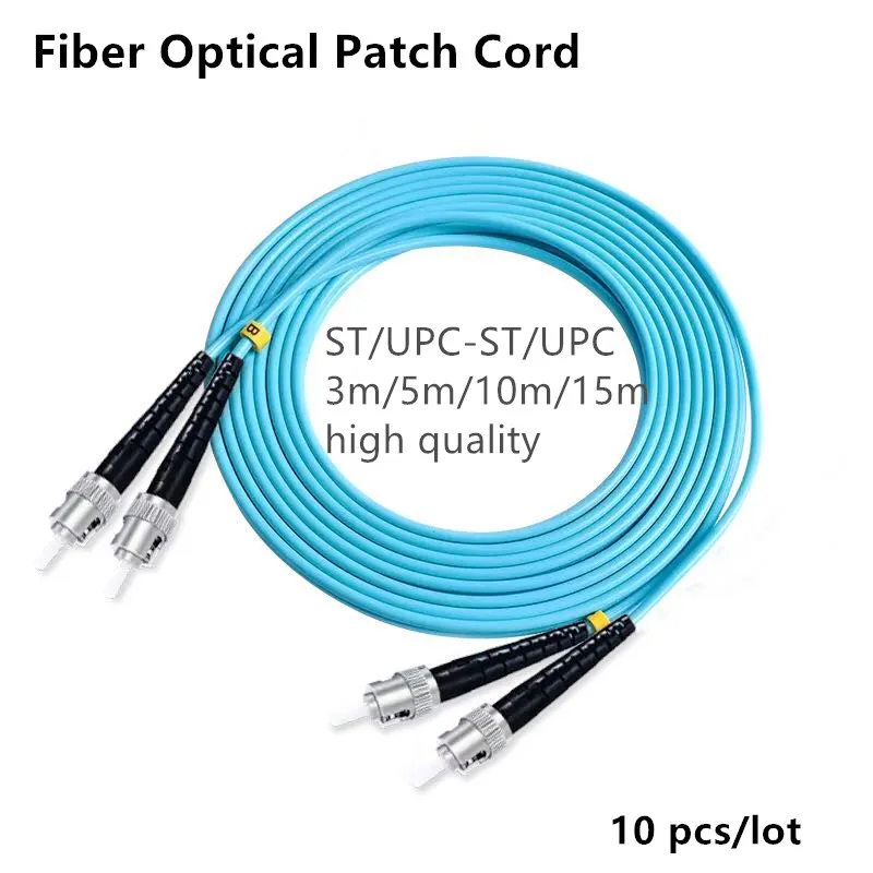 

Оптоволоконный кабель многорежимный дуплексный OM3 ST/UPC-ST/UPC 10 шт./партия многорежимный OM3 перемычка Соединительный шнур 3 м 5 м 10 м Бесплатная доставка