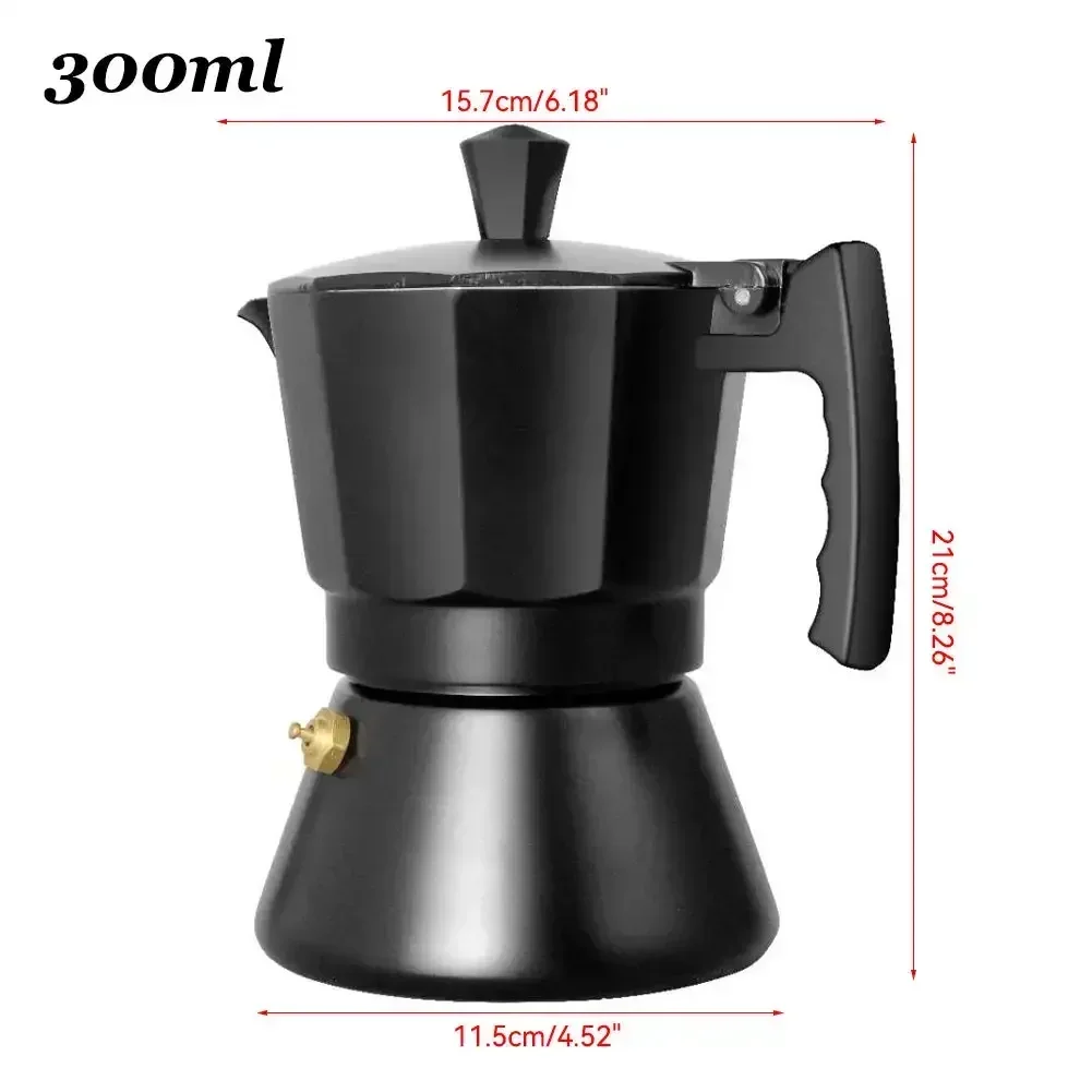 150/300ML Aluminum Moka Italian Mocha Pot Espresso Coffee Maker Induction Cooker Percolator Stove Top Pot Coffee Machine 6