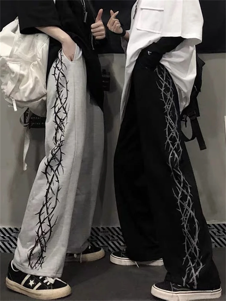 

Women Y2k Vintage Bottoms Pants Loose Punk Couples Harajuku Streetwear Hip Hop Goth Sweatpants Korean Fashion Wide Leg Trousers