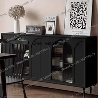 ตู้เก็บของดีไซน์หรูหราทันสมัย สไตล์นอร์ดิก สีดำ ตู้เก็บของในครัว ตู้ไม้ ตู้เสื้อผ้า เฟอร์นิเจอร์ 6