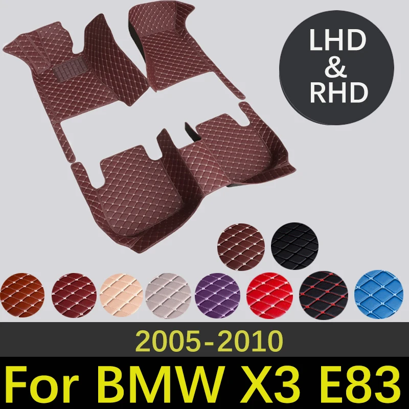 

High-Quality Leather Car Floor Mats For BMW X3 E83 2005~2010 Fashion Interiors Accessories Custom Carpets Car Styling Rug