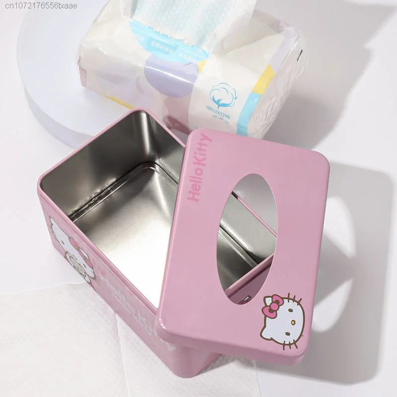 Sanrio Hello Kitty Tissue Case Cartoon Cute Home Restaurant Dormitory Accessories Desktop Decoration Napkin Paper Box Canister 2