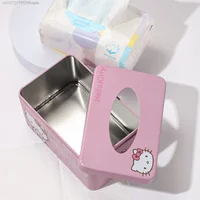 Sanrio Hello Kitty Tissue Case Cartoon Cute Home Restaurant Dormitory Accessories Desktop Decoration Napkin Paper Box Canister 2