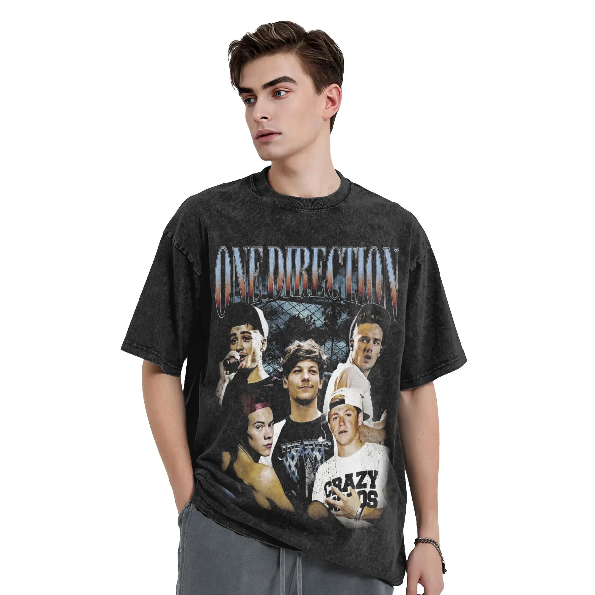 Ones تي شيرت الهيب هوب غسلها القطن تي شيرت على طرا...