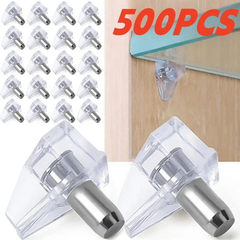 Transparent Shelf Studs Pegs Plastic Laminate Support Cabinet Wardrobe Shelves Glass Plate Support Furniture Hardware 10/500PCS