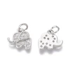 Pandahall 20pcs Mixed Color Elephant Brass Micro Pave CZ Cubic Zirconia Pendants Charms With Jump Rings For Jewelry Making Gift 3