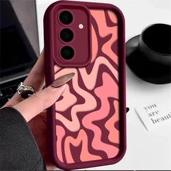 Striped Pattern Soft Phone Case Cover for Samsung S24 Plus (A157 Wine Red)