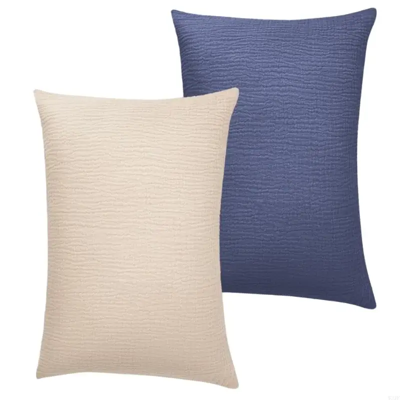W3JF Pack of 2pcs Cotton Pillowcases with Envelope Designing, Soft Breathable Toddlers Pillow Cover for Boys Girls